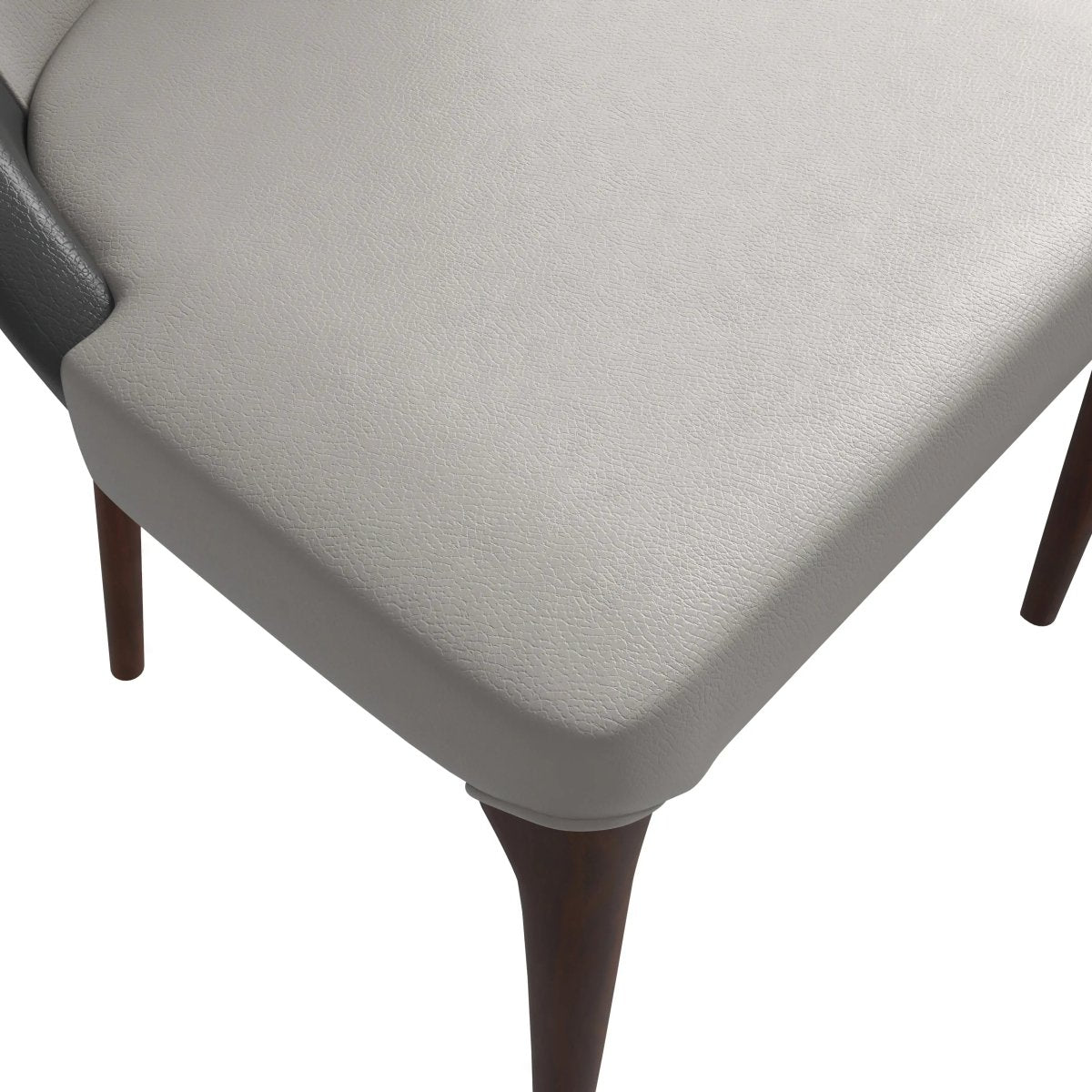 Havana Leather Dining Chair with a Two - Tone Color Design and Rubberwood Legs Set of 2