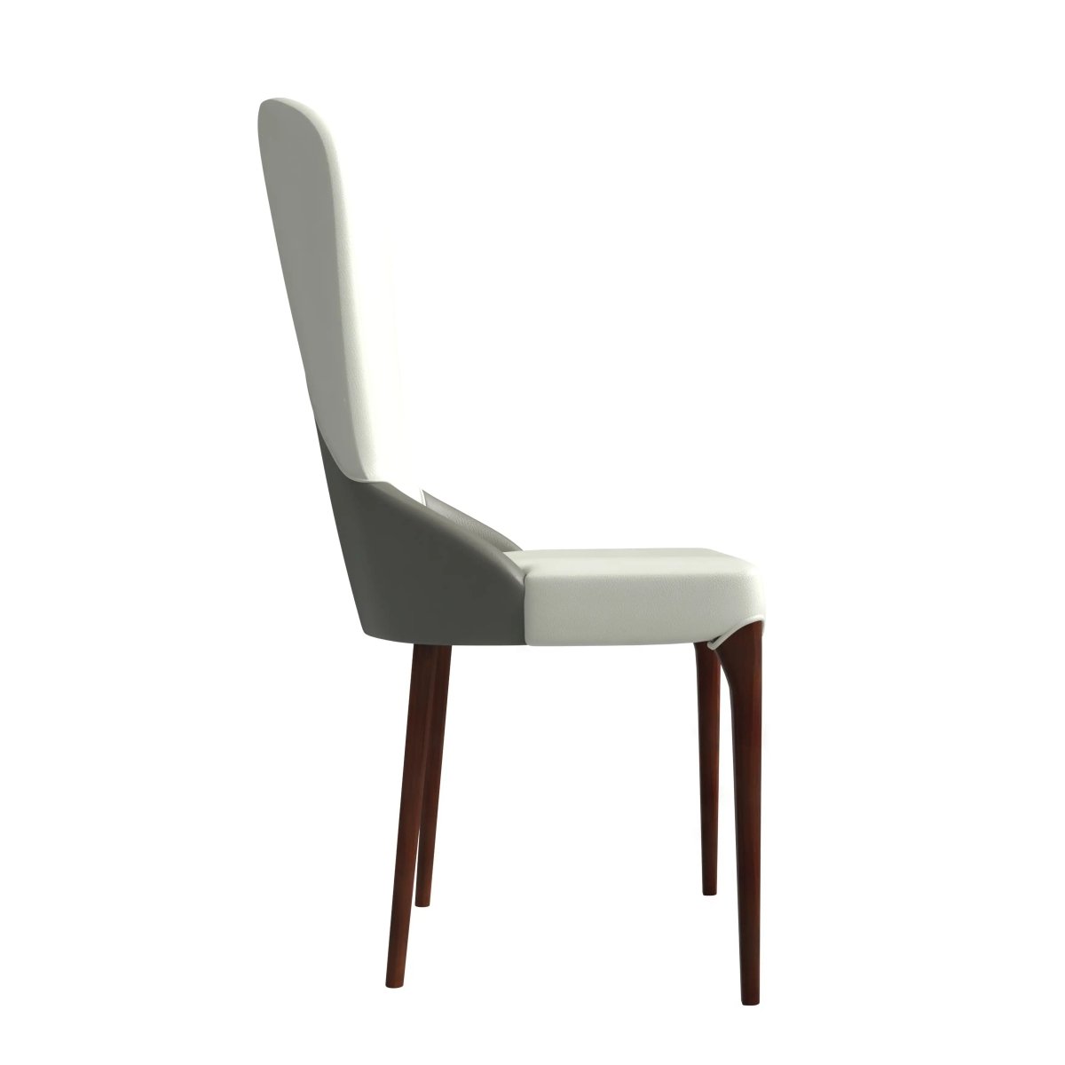 Havana Leather Dining Chair with a Two - Tone Color Design and Rubberwood Legs Set of 2