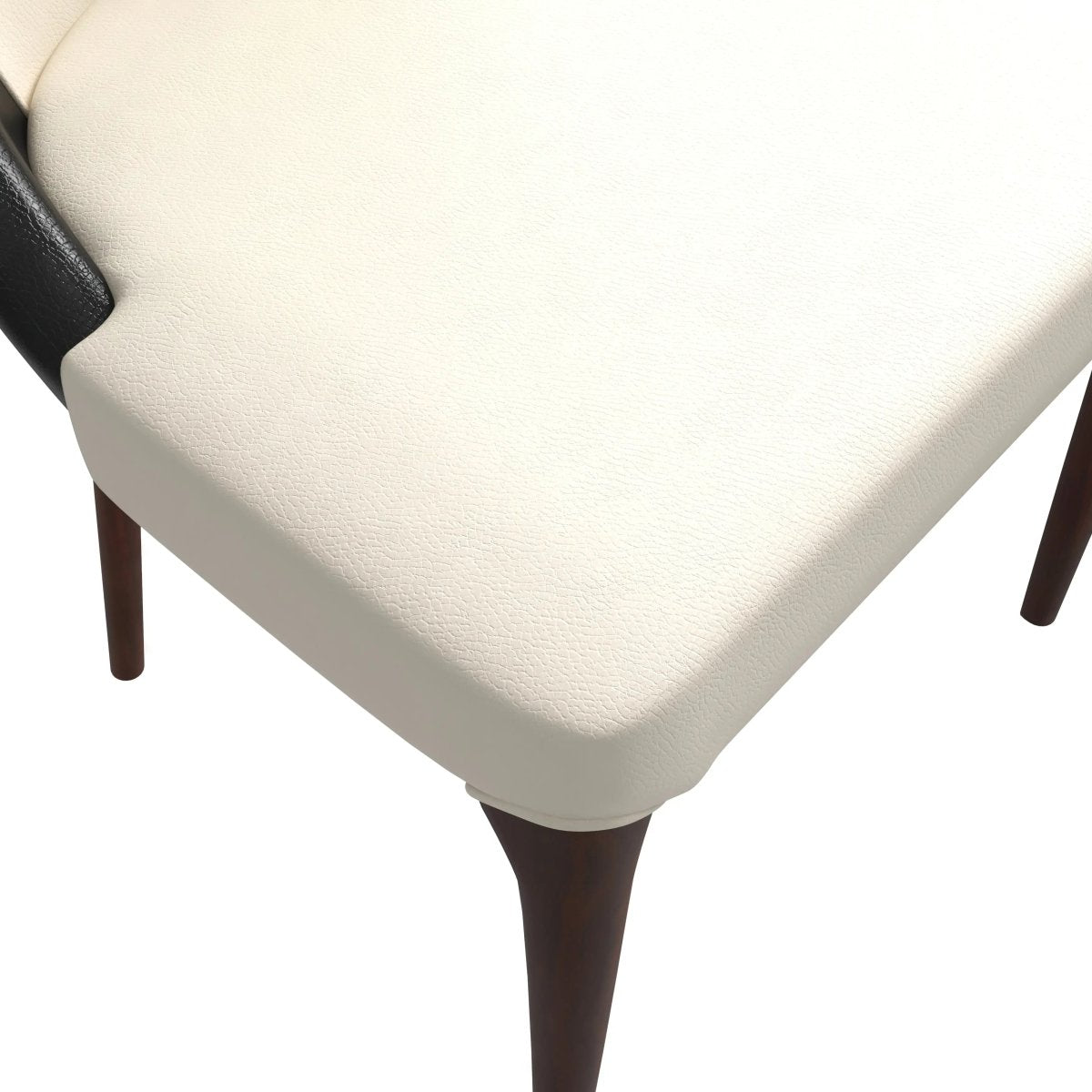 Havana Leather Dining Chair with a Two - Tone Color Design and Rubberwood Legs Set of 2