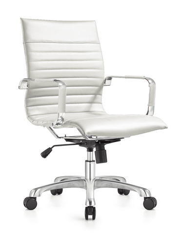 Harris Mid-Back Leather Adjustable  Office Conference Chair with Armrests
