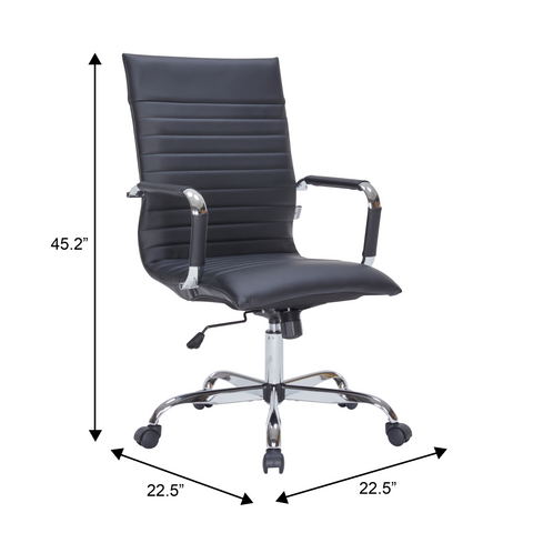 Harris Leather High-Back Adjustable  Office Conference Chair with Armrests