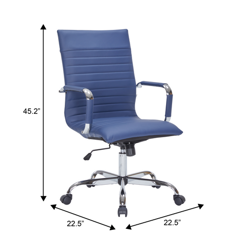 Harris Leather High-Back Adjustable  Office Conference Chair with Armrests