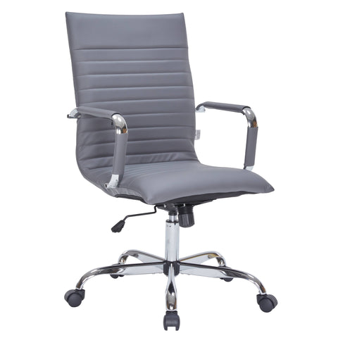Harris Leather High-Back Adjustable  Office Conference Chair with Armrests