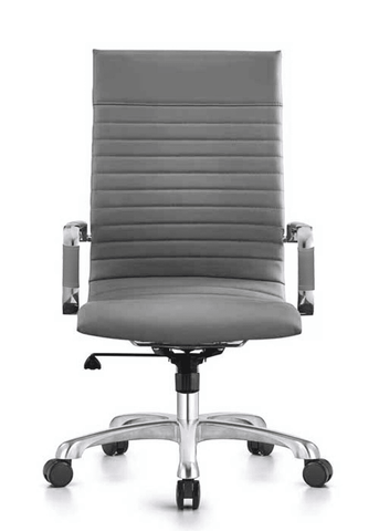 Harris Leather High-Back Adjustable  Office Conference Chair with Armrests
