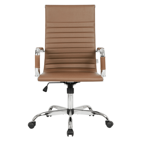 Harris Leather High-Back Adjustable  Office Conference Chair with Armrests