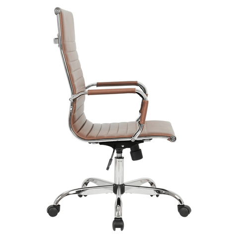 Harris Leather High-Back Adjustable  Office Conference Chair with Armrests