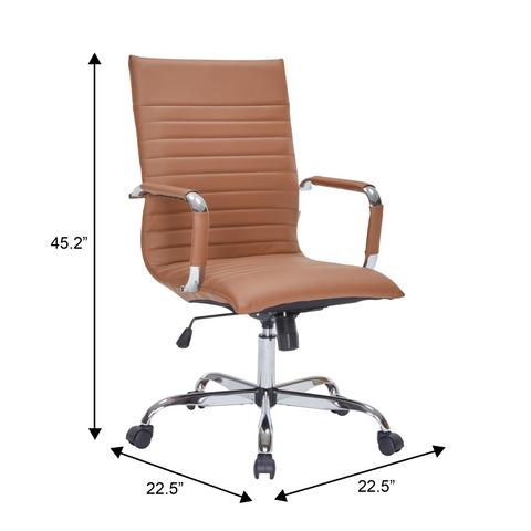 Harris Leather High-Back Adjustable  Office Conference Chair with Armrests