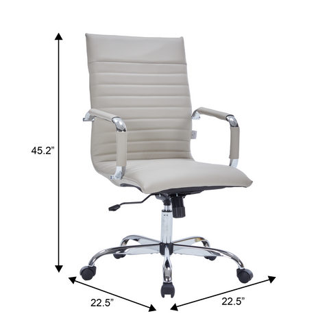 Harris Leather High-Back Adjustable  Office Conference Chair with Armrests
