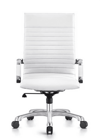 Harris Leather High-Back Adjustable  Office Conference Chair with Armrests