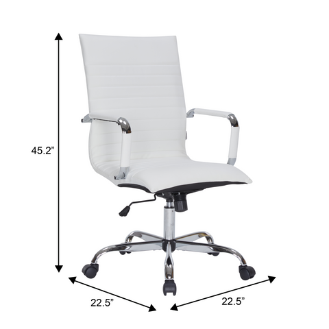Harris Leather High-Back Adjustable  Office Conference Chair with Armrests
