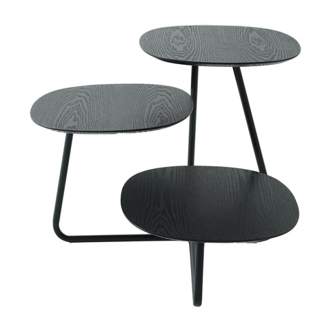 LeisureMod Hazelton Multi-Top End Tables with Manufactured Wood Top and Powder Coated Steel Frame