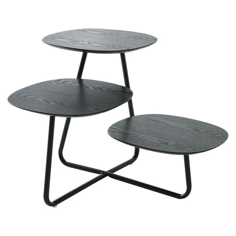 LeisureMod Hazelton Multi-Top End Tables with Manufactured Wood Top and Powder Coated Steel Frame