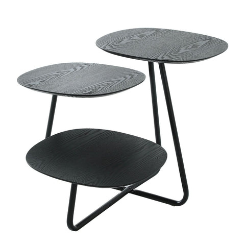 LeisureMod Hazelton Multi-Top End Tables with Manufactured Wood Top and Powder Coated Steel Frame