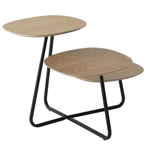 LeisureMod Hazelton Multi-Top End Tables with Manufactured Wood Top and Powder Coated Steel Frame