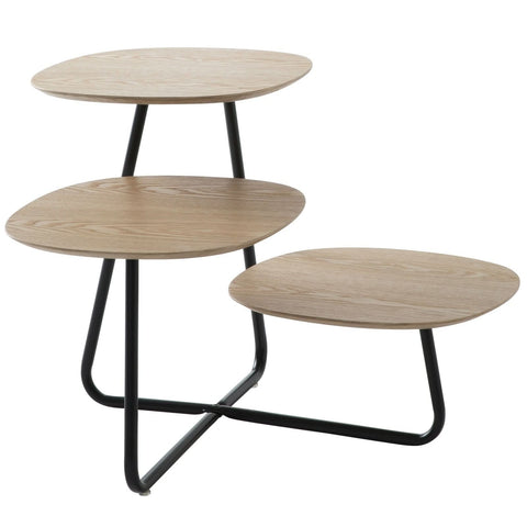 LeisureMod Hazelton Multi-Top End Tables with Manufactured Wood Top and Powder Coated Steel Frame