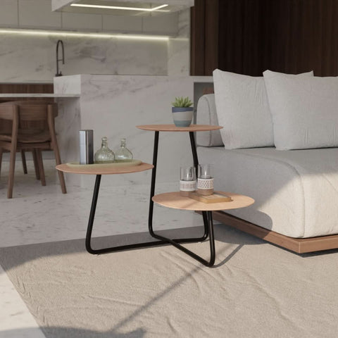 Hazelton Multi-Top End Tables with Manufactured Wood Top and Powder Coated Steel Frame