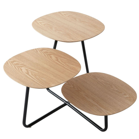 LeisureMod Hazelton Multi-Top End Tables with Manufactured Wood Top and Powder Coated Steel Frame