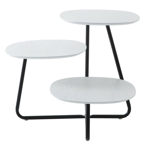 LeisureMod Hazelton Multi-Top End Tables with Manufactured Wood Top and Powder Coated Steel Frame