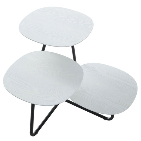 LeisureMod Hazelton Multi-Top End Tables with Manufactured Wood Top and Powder Coated Steel Frame