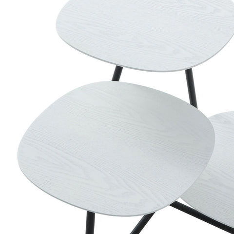 LeisureMod Hazelton Multi-Top End Tables with Manufactured Wood Top and Powder Coated Steel Frame