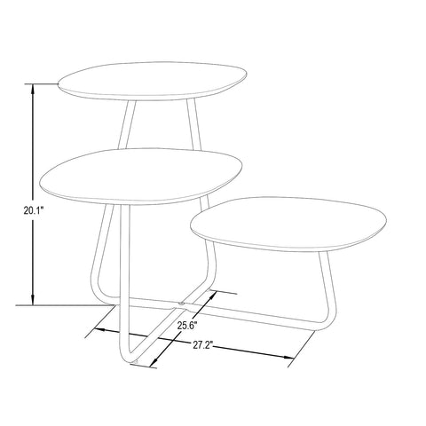 LeisureMod Hazelton Multi-Top End Tables with Manufactured Wood Top and Powder Coated Steel Frame