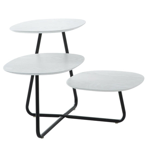 LeisureMod Hazelton Multi-Top End Tables with Manufactured Wood Top and Powder Coated Steel Frame