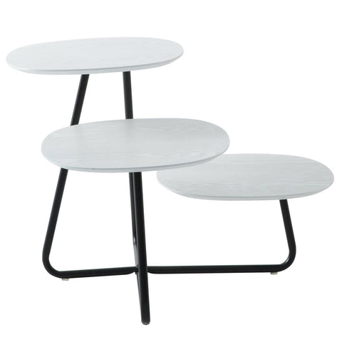 LeisureMod Hazelton Multi-Top End Tables with Manufactured Wood Top and Powder Coated Steel Frame