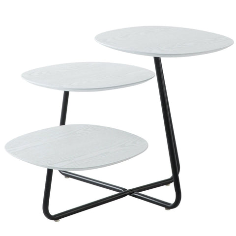 LeisureMod Hazelton Multi-Top End Tables with Manufactured Wood Top and Powder Coated Steel Frame