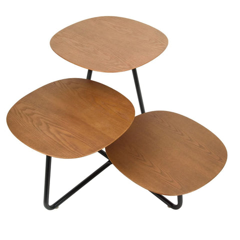 LeisureMod Hazelton Multi-Top End Tables with Manufactured Wood Top and Powder Coated Steel Frame