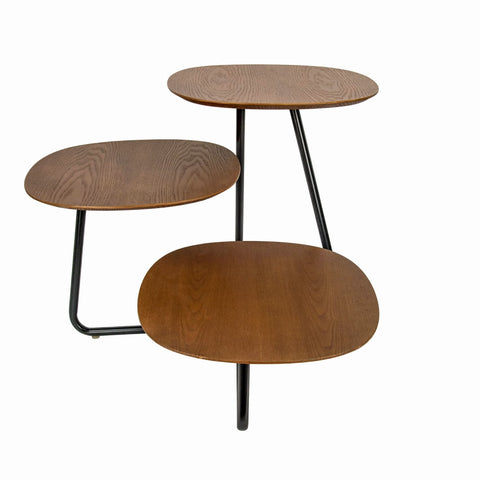 LeisureMod Hazelton Multi-Top End Tables with Manufactured Wood Top and Powder Coated Steel Frame