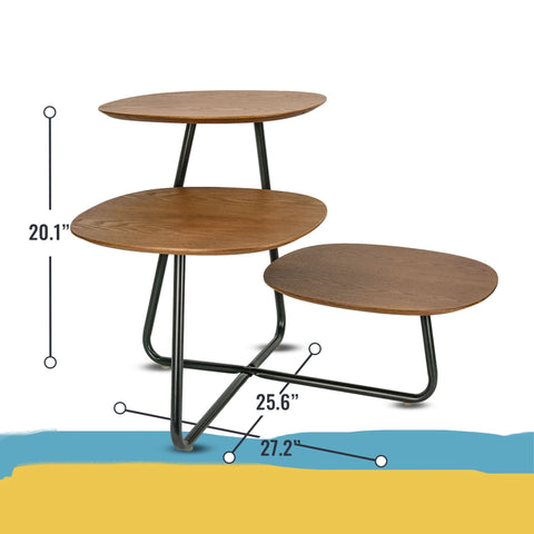 LeisureMod Hazelton Multi-Top End Tables with Manufactured Wood Top and Powder Coated Steel Frame