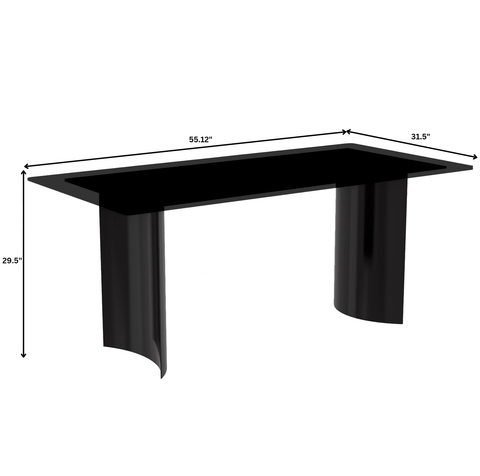 Zara Rectangular Dining Table with Glass/Sintered Stone Top and Stainless Steel Base