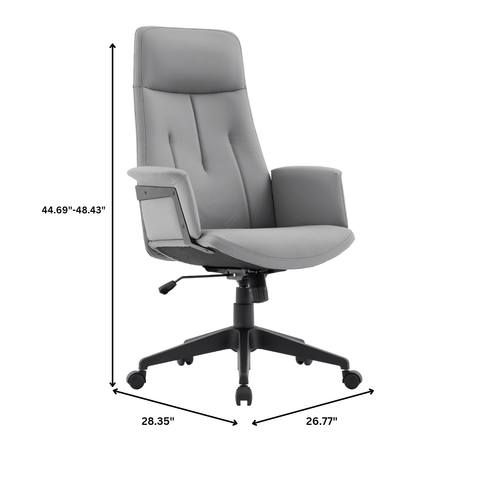 Inifini High-Back Leather Ergonomic Office Chair With Lumbar Support, Adjustable Hight and Swivel