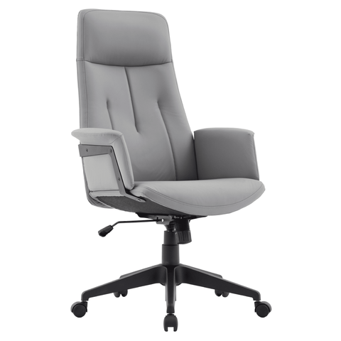 Inifini High-Back Leather Ergonomic Office Chair With Lumbar Support, Adjustable Hight and Swivel