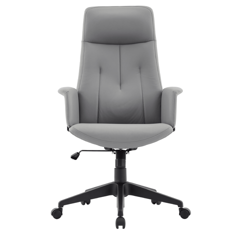 Inifini High-Back Leather Ergonomic Office Chair With Lumbar Support, Adjustable Hight and Swivel