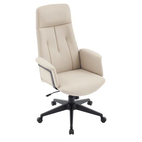 Inifini High-Back Leather Ergonomic Office Chair With Lumbar Support, Adjustable Hight and Swivel