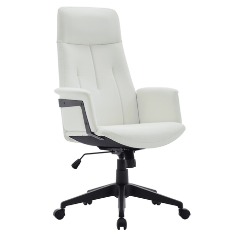 Inifini High-Back Leather Ergonomic Office Chair With Lumbar Support, Adjustable Hight and Swivel