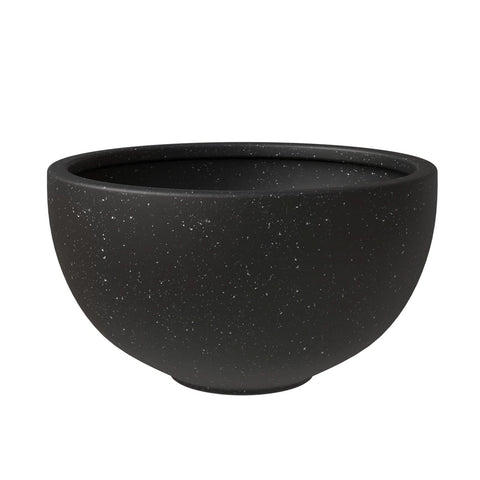 LeisureMod Iris Modern Round Planter Pot in Fiberstone and Clay Weather Resistant Design