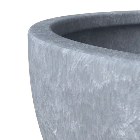 Iris Modern Round Planter Pot in Fiberstone and Clay Weather Resistant Design