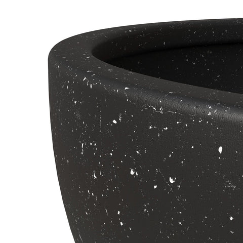 Iris Modern Round Planter Pot in Fiberstone and Clay Weather Resistant Design