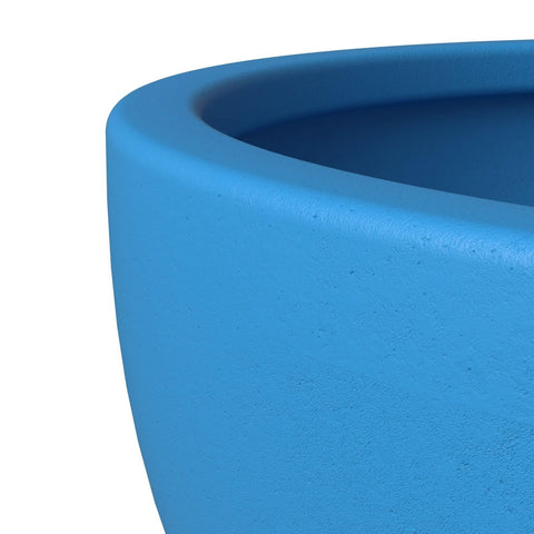 Iris Modern Round Planter Pot in Fiberstone and Clay Weather Resistant Design
