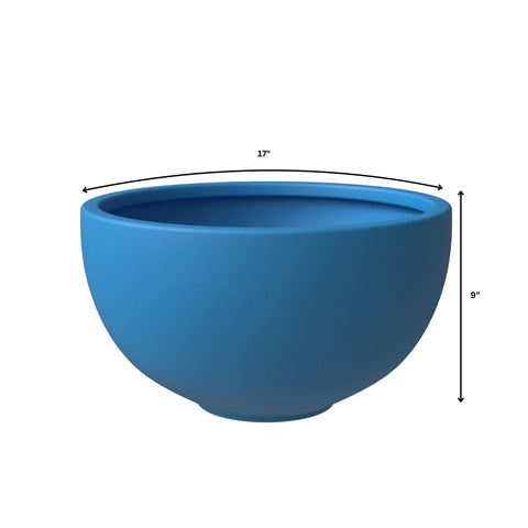 Iris Modern Round Planter Pot in Fiberstone and Clay Weather Resistant Design