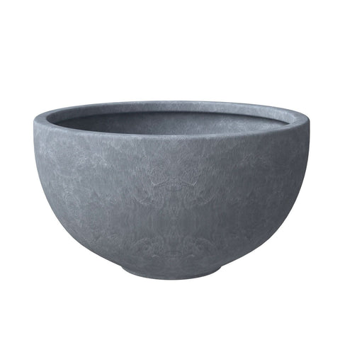 Iris Modern Round Planter Pot in Fiberstone and Clay Weather Resistant Design