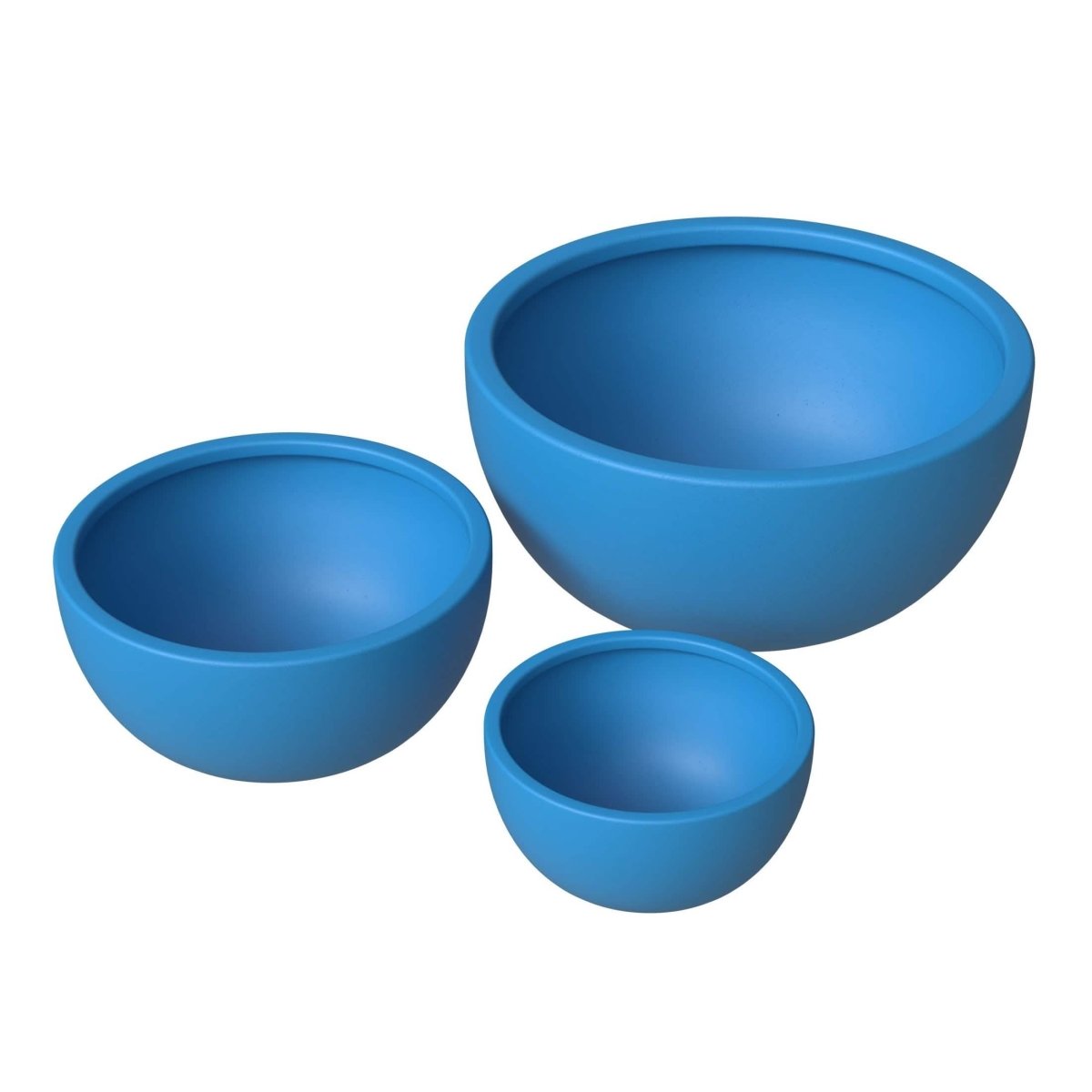 Iris Modern 3 - Piece Round Planter Pot Set in Fiberstone and Clay Weather Resistant Design