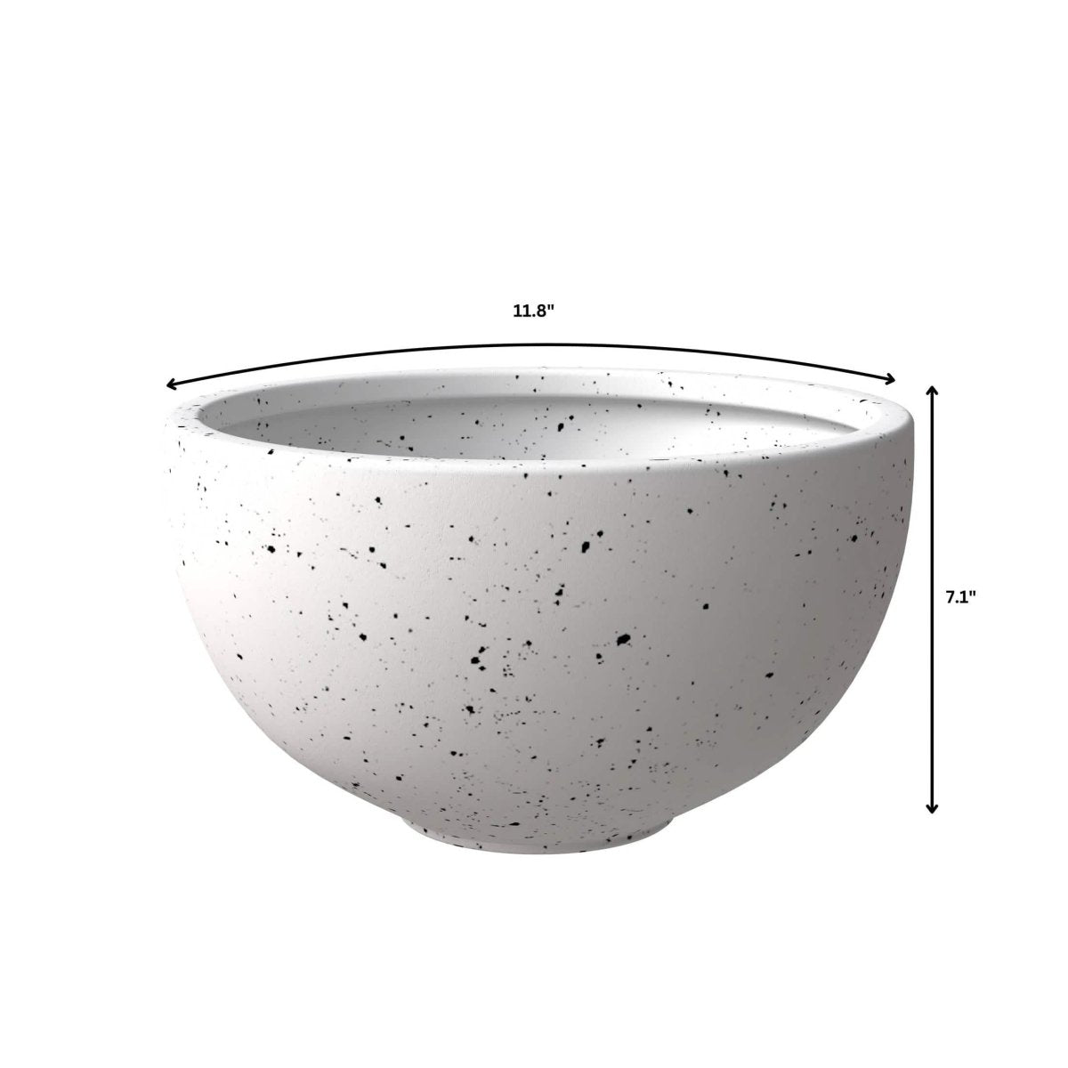 Iris Modern 3 - Piece Round Planter Pot Set in Fiberstone and Clay Weather Resistant Design