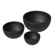Iris Modern 3 - Piece Round Planter Pot Set in Fiberstone and Clay Weather Resistant Design