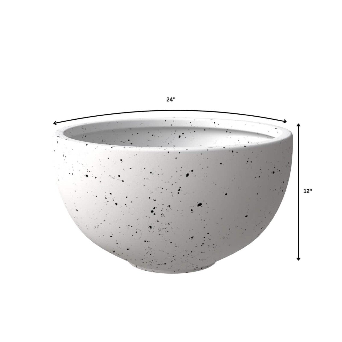 Iris Modern Round Planter Pot in Fiberstone and Clay Weather Resistant Design