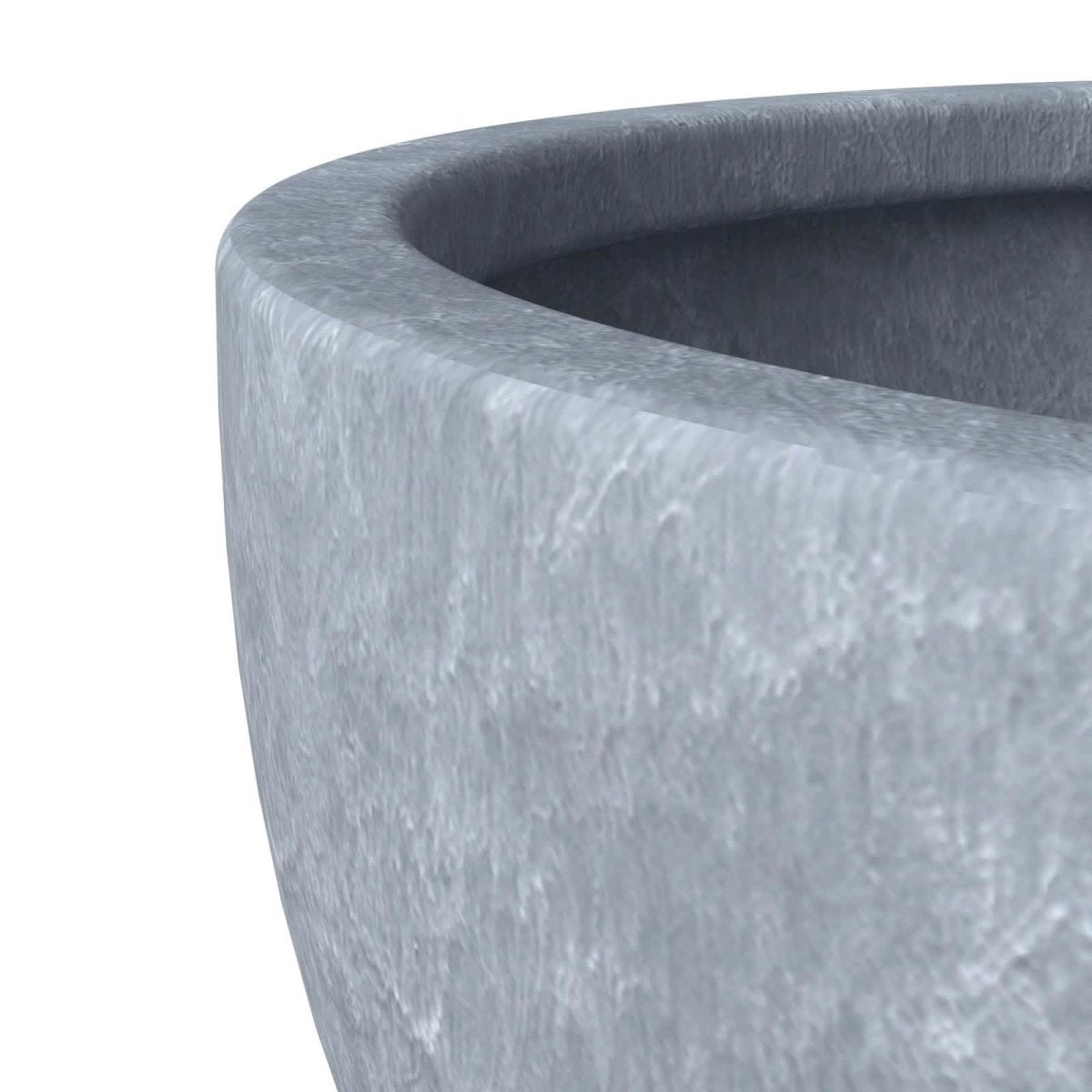 Iris Modern Round Planter Pot in Fiberstone and Clay Weather Resistant Design