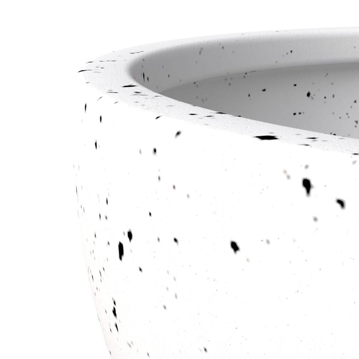 Iris Modern Round Planter Pot in Fiberstone and Clay Weather Resistant Design