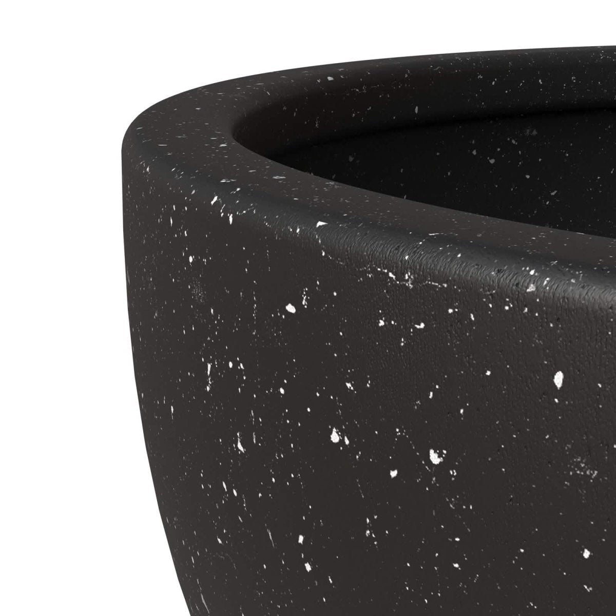 Iris Modern Round Planter Pot in Fiberstone and Clay Weather Resistant Design